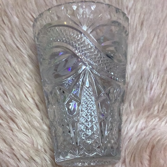 Lead crystal cut glass vase diamond pattern large vase flower vase - Picture 3 of 13